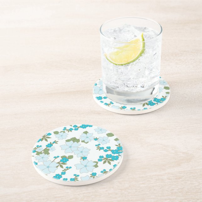 Posavasos Flores Azules, Patrón Floral, Patrón De Flores (Lado)