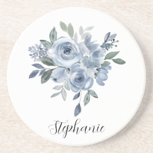 Posavasos Flores Azules y Verdes 