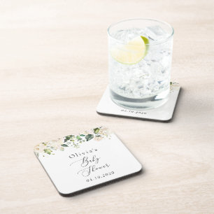 Posavasos Flores blancas, flores de crema, boho, Baby Shower