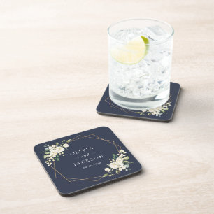 Posavasos Flores blancas, flores de crema, vegetación, Boda