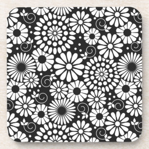 Posavasos Flores blancas retro Cork Coaster