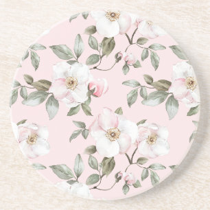 Posavasos Flores Blancas Rosadas Bonitas