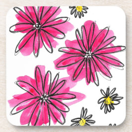 Posavasos Flores blancas y rosas singulares