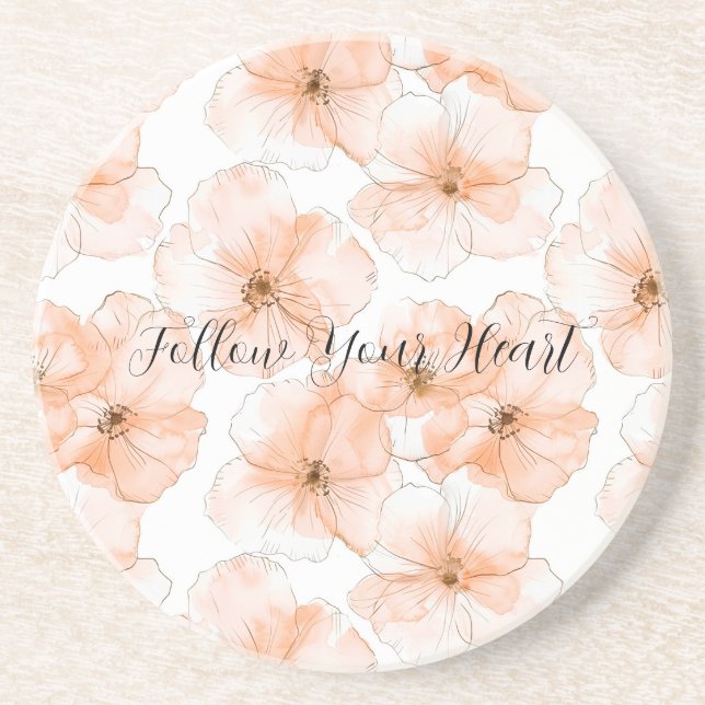 Posavasos Flores Bonitas de Melocotón (Frente)