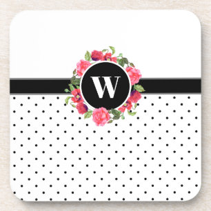 Posavasos Flores color agua rojas y rosas rompen puntos de p