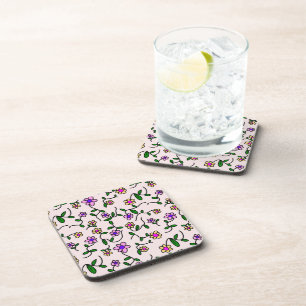Posavasos Flores Coloridas, Patrón Floral, Verdor, Boho