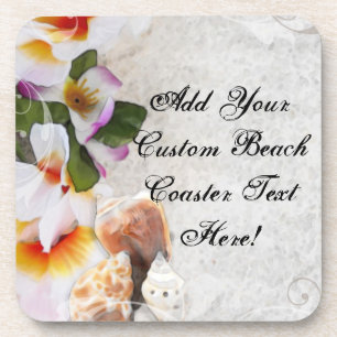 Posavasos Flores/conchas de playa tropical