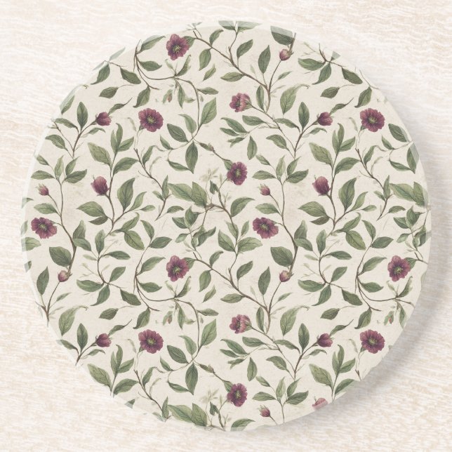 Posavasos Flores crema de Borgoña (Frente)