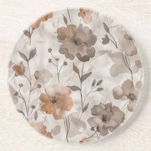 Posavasos Flores Crema Naranja Marrón