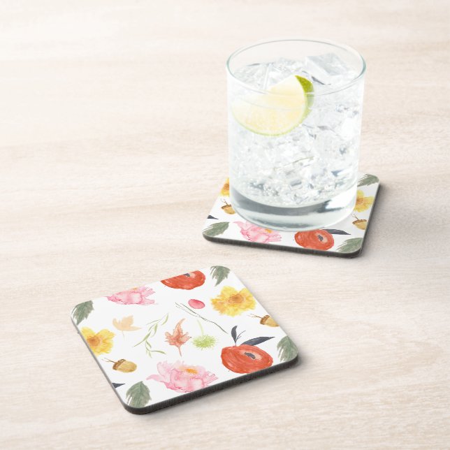 Posavasos Flores de Acuarela (Lado Derecho)