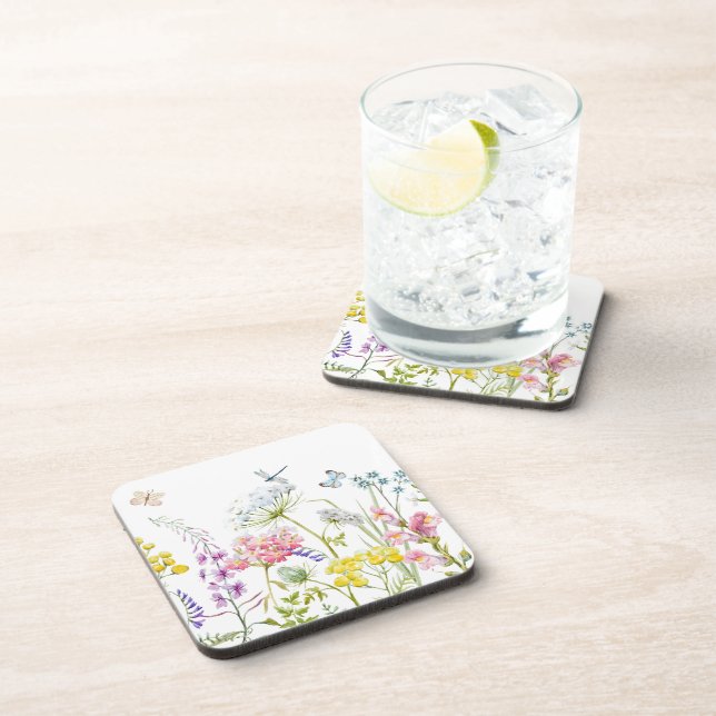 Posavasos Flores de agua salvajes verano pradera flor (Lado Derecho)