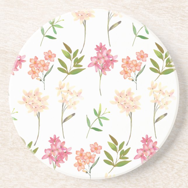 Posavasos Flores de algodón patrón tradicional acogedor (Frente)