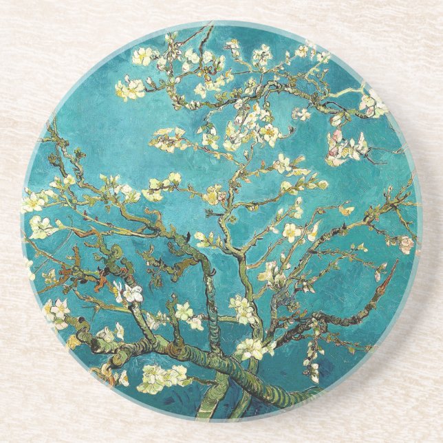Posavasos Flores de almendro de Van Gogh Clasicismo Impresio (Frente)