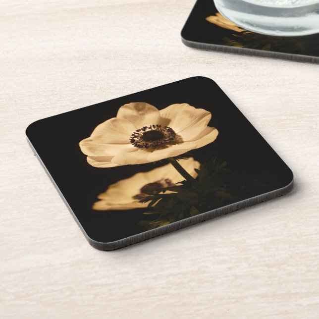 Posavasos Flores de Anémona Elegantes Foto (Lado Izquierdo)