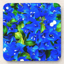 Posavasos Flores de buganvillas azules vibrantes