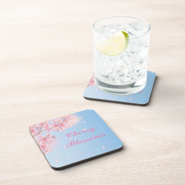 Posavasos Flores de cerezo rosa dulce (Lado Derecho)