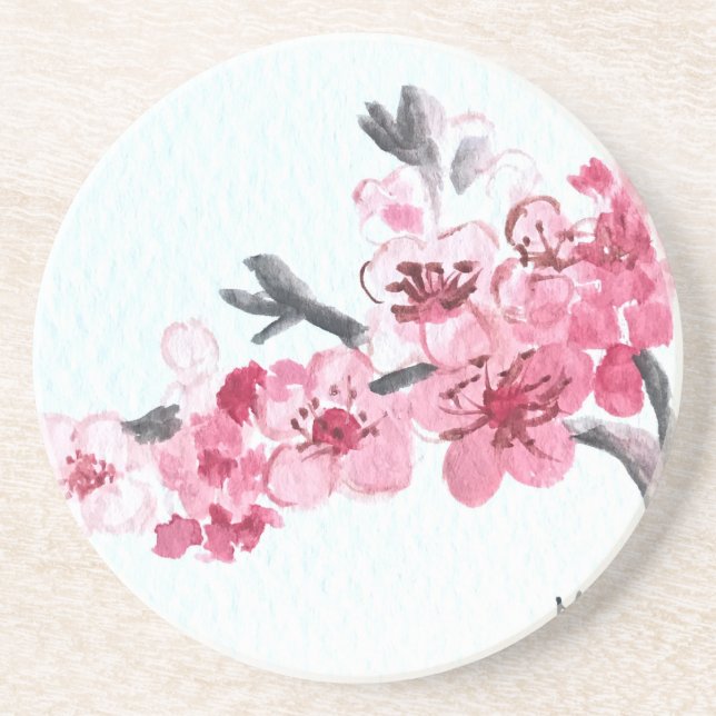 Posavasos Flores de cerezo rosadas (Frente)