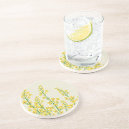 Posavasos Flores de citrina amarilla moderna