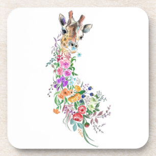 Posavasos Flores de colores Bouquet Giraffe - Dibujo moderno