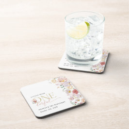 Posavasos Flores de colores, flores silvestres, primer cumpl