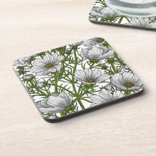 Posavasos Flores de cosmos blancos