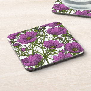 Posavasos Flores de cosmos violetas