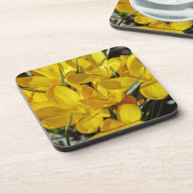 Posavasos Flores de crocus amarillos (Lado Izquierdo)