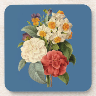 Posavasos Flores de época, camellias y narcisos, Redoute