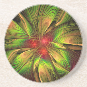 Posavasos Flores de fantasía fractal blandas y tendientes