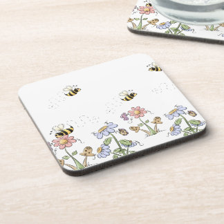 Posavasos Flores de folclore campestres y hongos y mariposas