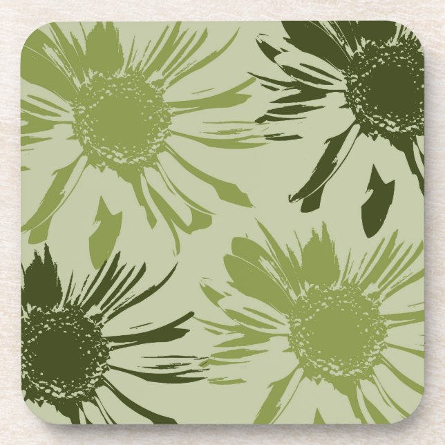 Posavasos Flores de Gerbera Lime Green (Frente)