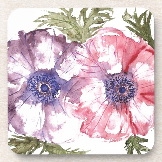 Posavasos Flores de la acuarela (Frente)