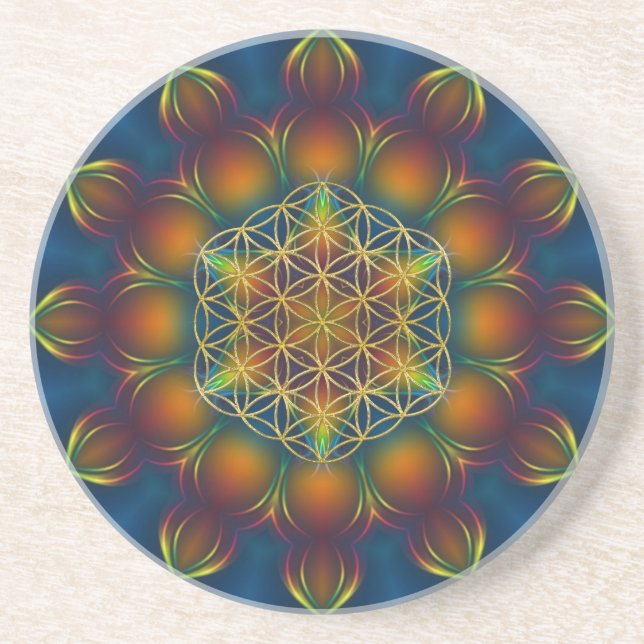 Posavasos FLORES DE LA VIDA/Blume des Lebens Mandala III Pla (Frente)