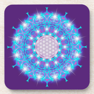 Posavasos FLORES DE LA VIDA/Blume des Lebens Stars Mandala