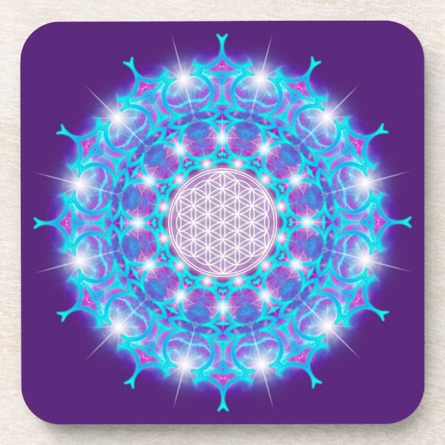 Posavasos FLORES DE LA VIDA/Blume des Lebens Stars Mandala (Frente)