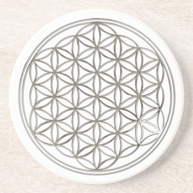 Posavasos FLORES DE LA VIDA - plata (Frente)