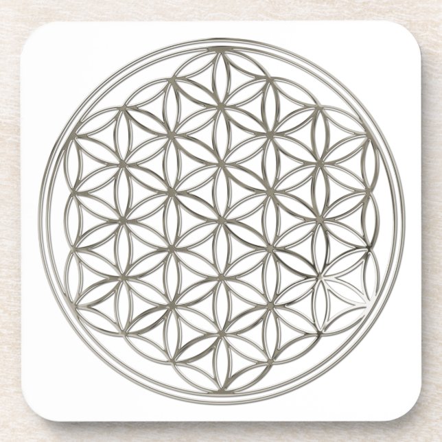 Posavasos FLORES DE LA VIDA - plata (Frente)