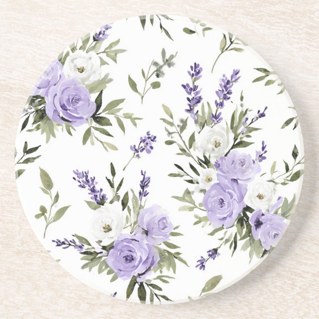 Posavasos Flores de lavanda bonitas (Frente)