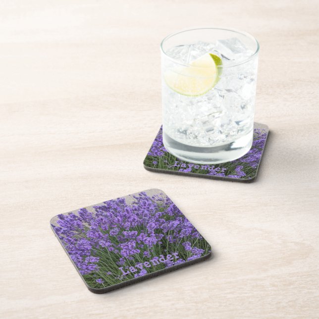 Posavasos Flores de lavanda morada Floral (Lado Derecho)