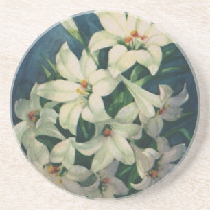 Posavasos Flores de Lirio de Pascua, Lirios de Pascua Vintag