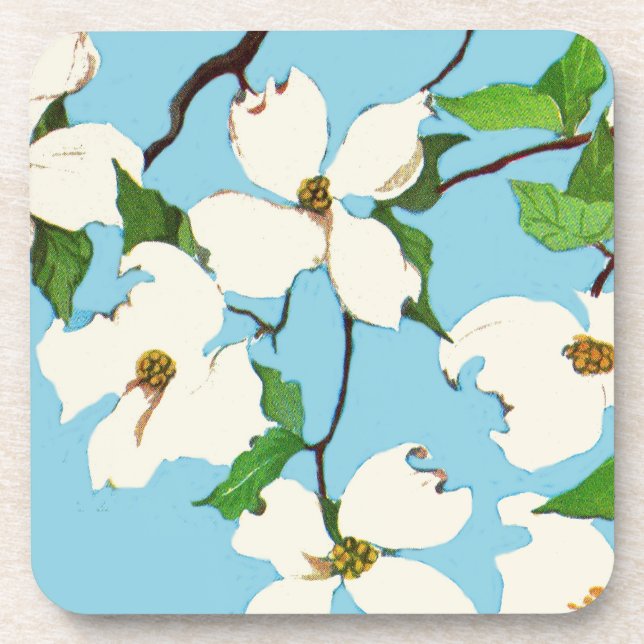 Posavasos flores de madera de perro (Frente)