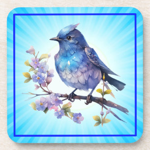 Posavasos Flores de pájaro hada Clipart acuarela-73611