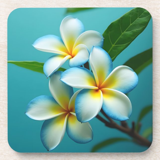 Posavasos Flores de plumeria radiante (Frente)