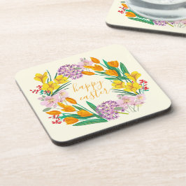 Posavasos Flores de primavera amarillas dibujo floral de Pas