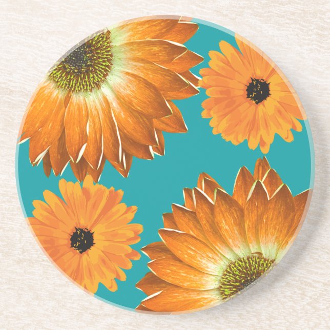Posavasos Flores de sol elegantes (Frente)