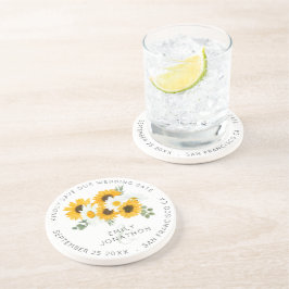 Posavasos Flores De Sol Rústicas Manténgase Salvando La Fech