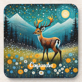 Posavasos Flores de venado de maíz pradera fantasía