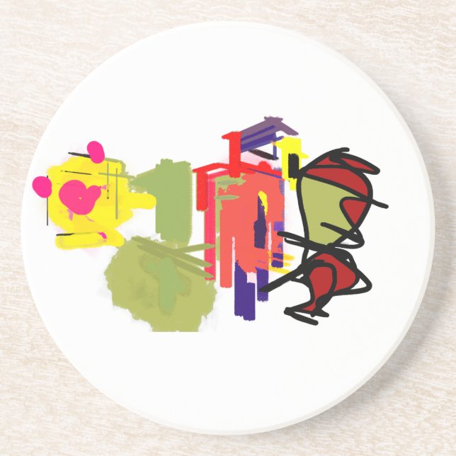 Posavasos Flores de verano de loro (Frente)