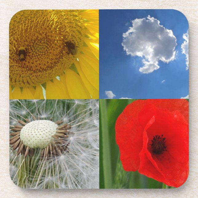 Posavasos Flores de verano divertidas (Frente)