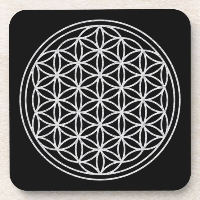 Posavasos FLORES DE VIDA - blanco (Frente)